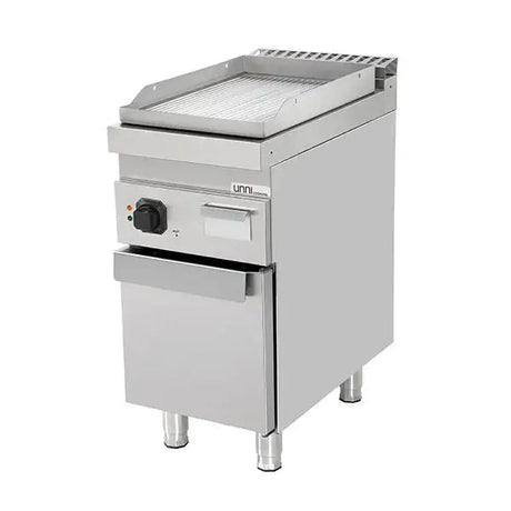 Elektrische Grillplatte - 400x700x850/900 mm - Gerillt - 4,5 kW - Gastro-Bedarf24 GmbH