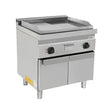 Elektrische Grillplatte - 800x700x850/900 mm - 1/2 glatt + 1/2 gerillt - 9 kW - Gastro-Bedarf24 GmbH