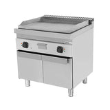 Elektrische Grillplatte - 800x700x850/900 mm - Gerillt - 9 kW - Gastro-Bedarf24 GmbH