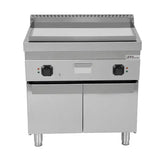Elektrische Grillplatte - 800x700x850/900 mm – Glatt - Chrom - Gastro-Bedarf24 GmbH