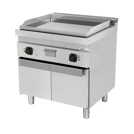 Elektrische Grillplatte - 800x700x850/900 mm – Glatt - Chrom - Gastro-Bedarf24 GmbH