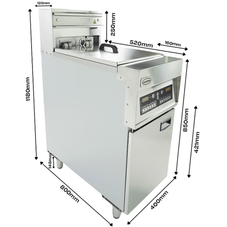 Elektro Fritteuse - 25 Liter - 400x800x1180 mm - 18 kW - Gastro-Bedarf24 GmbH