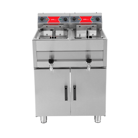 Elektro Fritteuse 2x10 Liter - 650x650x850/900 mm - 2x9 kW - Gastro-Bedarf24 GmbH