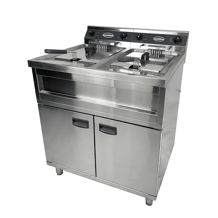 Elektro Fritteuse - 2x12 Liter - 800x700x850 mm - 12 kW - Gastro-Bedarf24 GmbH