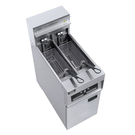 Elektro Fritteuse - 2x12,5 Liter - 400x800x1180 mm - 18 kW - Gastro-Bedarf24 GmbH