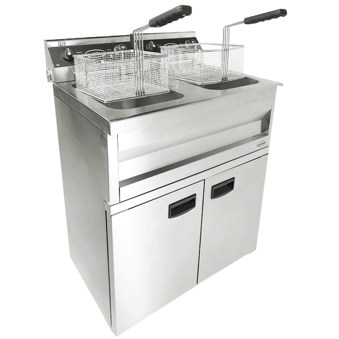 Elektro Fritteuse - 2x9 Liter - 695x530x970 mm - 6,6 kW - Gastro-Bedarf24 GmbH