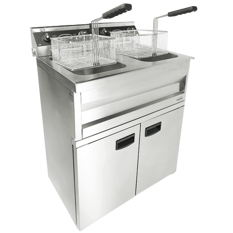 Elektro Fritteuse - 2x9 Liter - 695x530x970 mm - 6,6 kW - Gastro-Bedarf24 GmbH