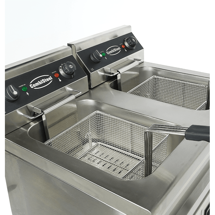 Elektro Fritteuse - 2x9 Liter - 695x530x970 mm - 6,6 kW - Gastro-Bedarf24 GmbH
