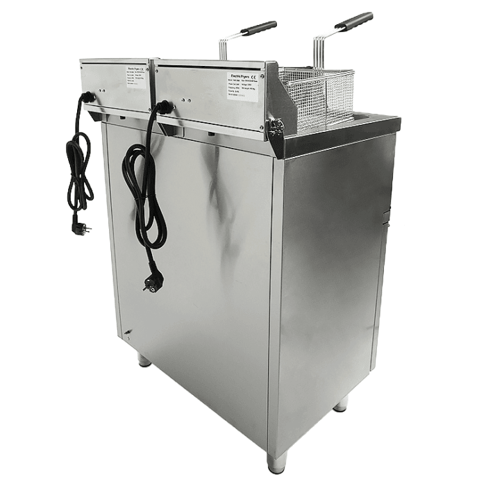 Elektro Fritteuse - 2x9 Liter - 695x530x970 mm - 6,6 kW - Gastro-Bedarf24 GmbH