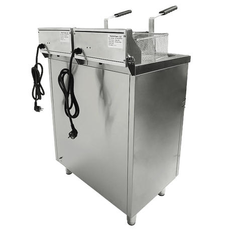 Elektro Fritteuse - 2x9 Liter - 695x530x970 mm - 6,6 kW - Gastro-Bedarf24 GmbH