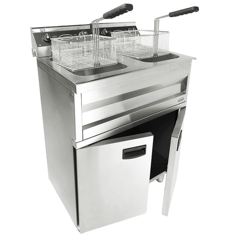 Elektro Fritteuse - 2x9 Liter - 695x530x970 mm - 6,6 kW - Gastro-Bedarf24 GmbH
