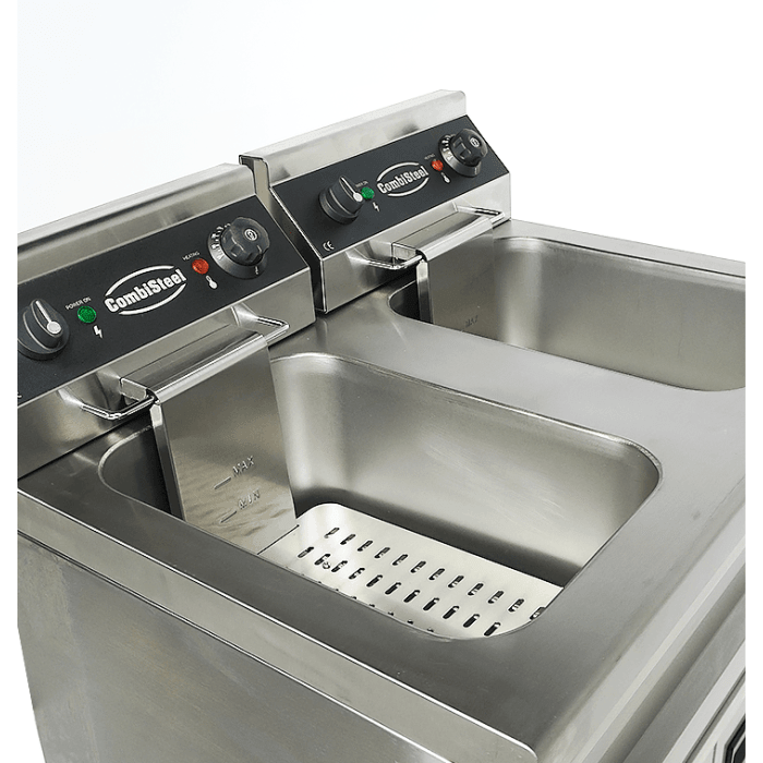 Elektro Fritteuse - 2x9 Liter - 695x530x970 mm - 6,6 kW - Gastro-Bedarf24 GmbH