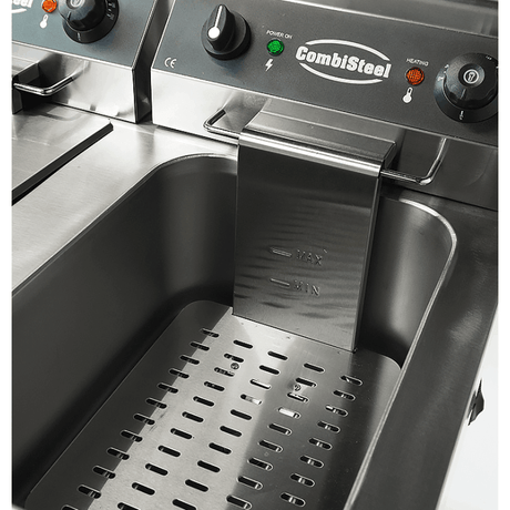 Elektro Fritteuse - 2x9 Liter - 695x530x970 mm - 6,6 kW - Gastro-Bedarf24 GmbH