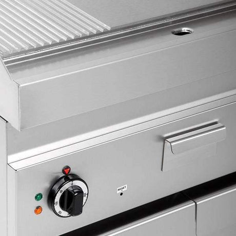 Elektro-Grillplatte - 1/3 gerillt - 700x650x320 mm - 9 kW - Gastro-Bedarf24 GmbH