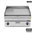 Elektro-Grillplatte - 1/3 gerillt - 700x650x320 mm - 9 kW - Gastro-Bedarf24 GmbH