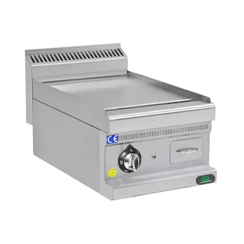 Professioneller Edelstahl-Plancha-Grill für Gastronomie mit Temperaturregler und CE-Zertifizierung