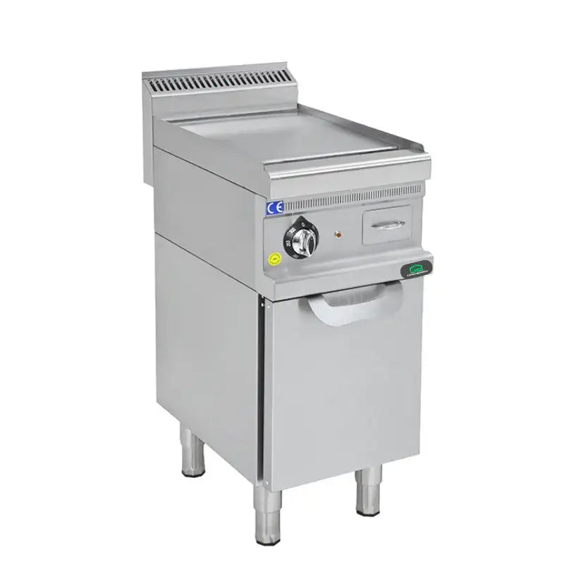 Edelstahl-Gasgrill für professionelle Gastronomie mit Temperaturregler und Ablagefläche
