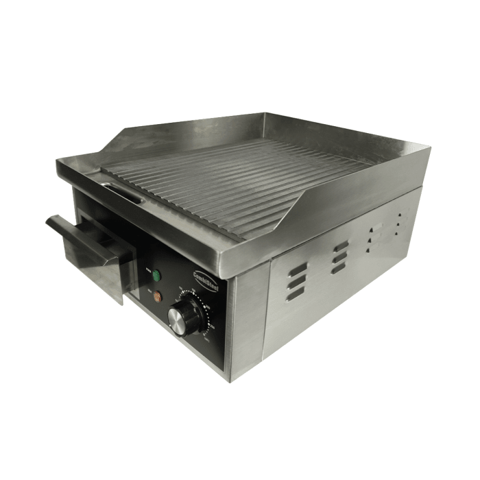 Elektro-Grillplatte - Gerillt - 360x450x220 mm - 2 kW - Gastro-Bedarf24 GmbH