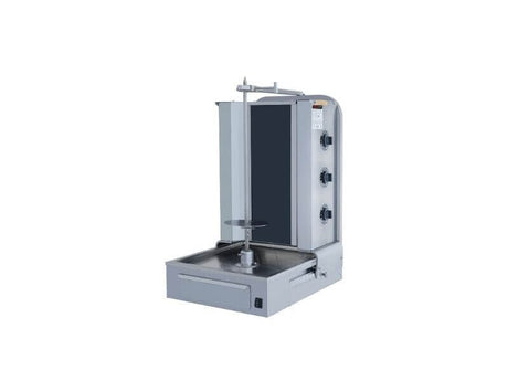 Elektro Gyrosgrill / Dönergrill mit Motor unten / 3 Brenner / max. 30 kg / inkl. Flügeltüren - Gastro-Bedarf24 GmbH