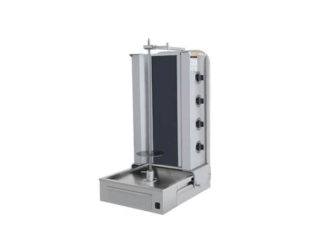 Elektro Gyrosgrill / Dönergrill mit Motor unten / 4 Brenner / max. 70 kg / inkl. Flügeltüren - Gastro-Bedarf24 GmbH