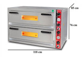Elektro Pizzaofen Classic / 6+6x30 cm mit Thermometer / Breit / PO/9262 DE/T