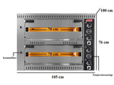 Elektro Pizzaofen mit Haube / 4+4x34 cm / PO/7070 DE - Vollschamott