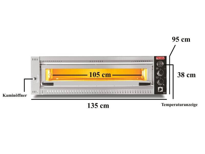 Elektro Profi Pizzaofen / 6x34 cm / Breit / PO/PROFI 10570