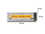 Elektro Profi Pizzaofen / 6x34 cm (Breit) / Vollschamott / PO 10570/T