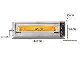 Elektro Profi Pizzaofen / 6x34 cm (Breit) / Vollschamott / PO 10570/T