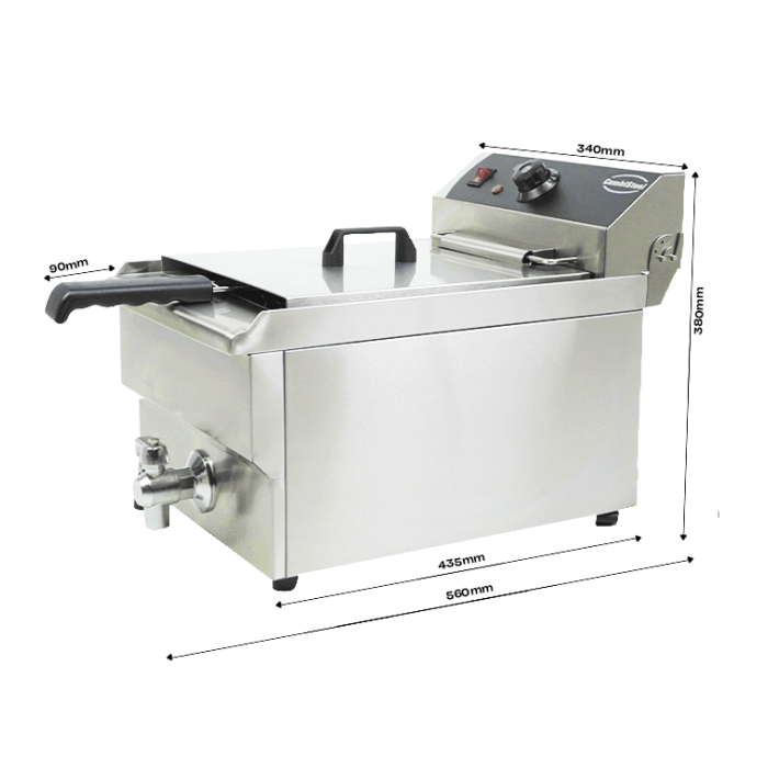 Elektro Tischfritteuse - 10 Liter - 340x560x380 mm - 5 kW - Gastro-Bedarf24 GmbH