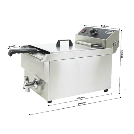 Elektro Tischfritteuse - 10 Liter - 340x560x380 mm - 5 kW - Gastro-Bedarf24 GmbH