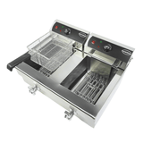 Elektro Tischfritteuse 2x10 Liter - 690x560x380 mm - 10 kW - Gastro-Bedarf24 GmbH