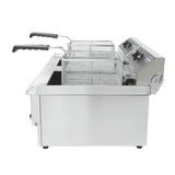 Elektro Tischfritteuse 2x10 Liter - 690x560x380 mm - 10 kW - Gastro-Bedarf24 GmbH