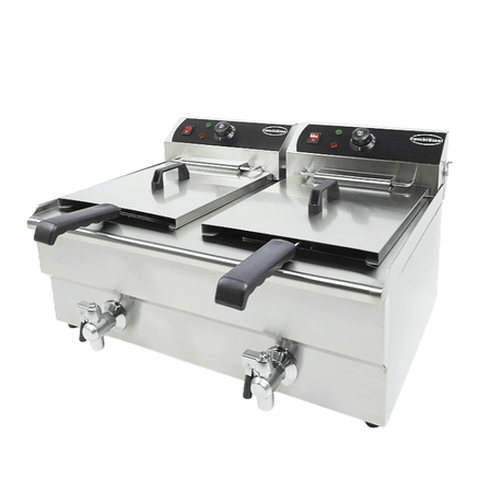 Elektro Tischfritteuse 2x10 Liter - 690x560x380 mm - 10 kW - Gastro-Bedarf24 GmbH