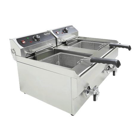 Elektro Tischfritteuse 2x10 Liter - 690x560x380 mm - 10 kW - Gastro-Bedarf24 GmbH