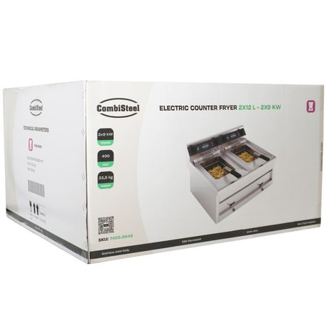 Elektro Tischfritteuse - 2x12 Liter - 800x700x328 mm - 18 kW - Gastro-Bedarf24 GmbH