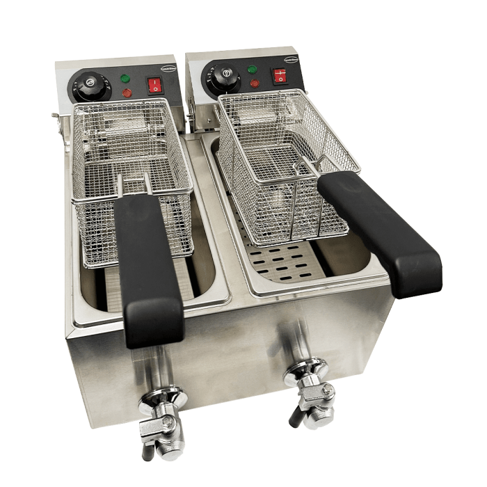 Elektro Tischfritteuse 2x4 Liter - 390x540x330 mm - 4 kw - Gastro-Bedarf24 GmbH