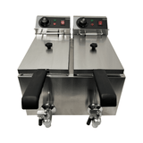 Elektro Tischfritteuse 2x4 Liter - 390x540x330 mm - 4 kw - Gastro-Bedarf24 GmbH
