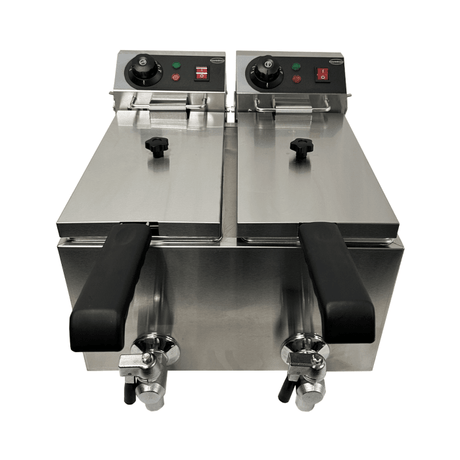 Elektro Tischfritteuse 2x4 Liter - 390x540x330 mm - 4 kw - Gastro-Bedarf24 GmbH