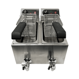 Elektro Tischfritteuse 2x4 Liter - 390x540x330 mm - 4 kw - Gastro-Bedarf24 GmbH