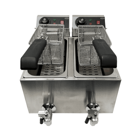Elektro Tischfritteuse 2x4 Liter - 390x540x330 mm - 4 kw - Gastro-Bedarf24 GmbH