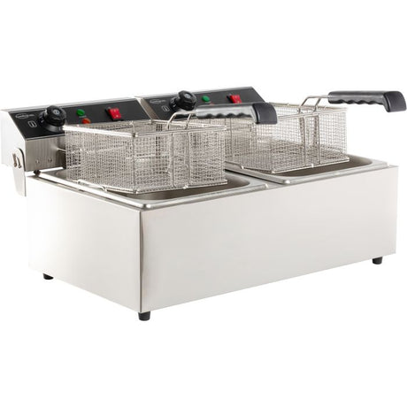 Elektro Tischfritteuse - 2x6 Liter - 590x440x290 mm - 6,6 kW - Gastro-Bedarf24 GmbH