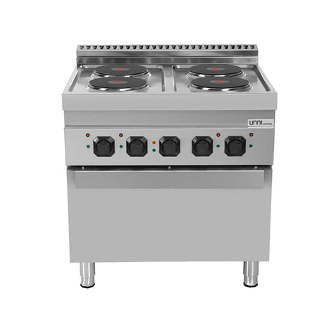Elektroherd mit 4 Kochfelder und Elektrobackofen - 800x700x850/900 mm - 10,4 kW - Gastro-Bedarf24 GmbH