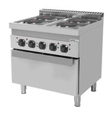 Elektroherd mit 4 Kochfelder und Elektrobackofen - 800x700x850/900 mm - 10,4 kW - Gastro-Bedarf24 GmbH