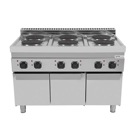 Elektroherd mit 6 Kochfelder und 3 Türen - 1200x700x850/900 mm - 15,6 kW - Gastro-Bedarf24 GmbH