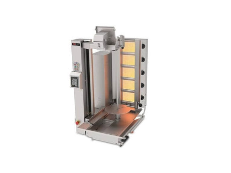 Gas Döner Roboter mit Motor unten / 5 Brenner Gas Gyrosroboter / max. 120 kg - Gastro-Bedarf24 GmbH