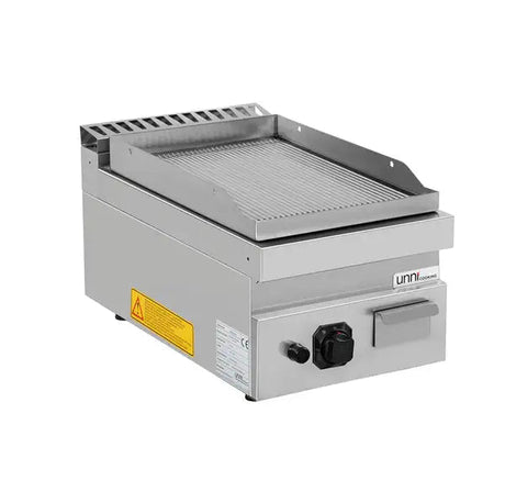 Gas-Grillplatte - 400x700x300 mm - gerillt/chrome - 6,5 kW - Gastro-Bedarf24 GmbH