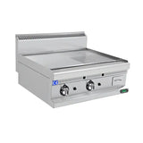 Gas-Grillplatte 700 - 7 kW - Glatt/Gerillt - Gastro-Bedarf24 GmbH