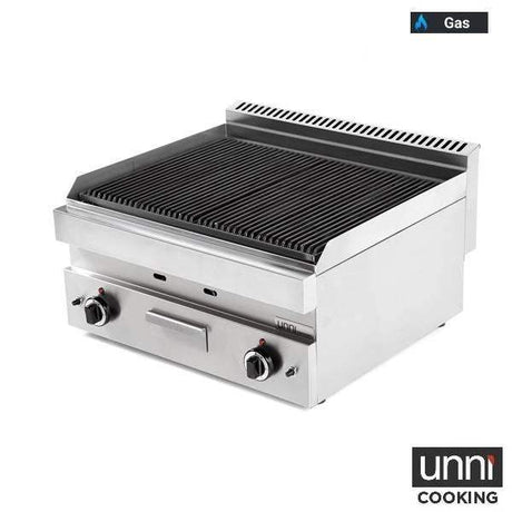 Gas-Lavasteingrill - 700x650x320 mm - 11 kW - Gastro-Bedarf24 GmbH