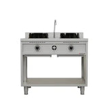 Gas-Wokherd – 1000x600x850/900 mm - 2×15 kW – 2 Kochzonen - Gastro-Bedarf24 GmbH